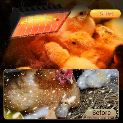 Chicken Brooder Heater Lamp 175W Brooder Heating Plate for Chicks Hanging Light Heated Adjustable Temp & Height with Anti-Fall Aluminum Alloy Lamp Shade Suitable for Chickens, Ducks, Poultry (grey) - color: Gray