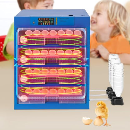 256 Egg Capacity Incubator, Poultry Hatching Incubator with Led Display, Auto Egg Turning Humidity Control Tabletop Hatchery Machine for Chicken Duck Quail Goose Eggs