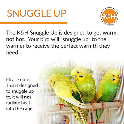 K&H Pet Products Snuggle-Up Bird Cage Heater, Bird Cage Accessory, Exotic Avian Warming Panel for Medium/Large Exotics Like Parrot, Cockatoo, Macaw, African Gray - Large 7 X 4in Gray 12V - size: Large 4 X 7 in