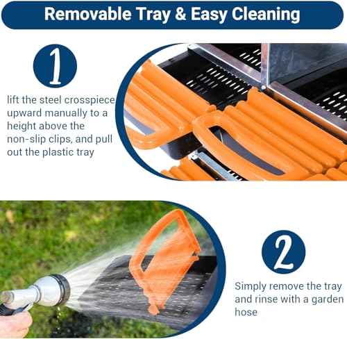 Chicken Nesting Box,10 Hole 2 Layer Hen Nest Boxes, Roll-Away Egg Collection System with Ventilation Holes，Rustproof Plastic Tray & Keyhole Mounting, Chicken Laying Box - color: Orange, size: 10 holes
