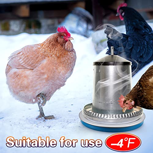 Heated Chicken Waterer Poultry Water Heater Warmer Base Heated 110v Chicken Water Heater Electric for Winter Deicer Poultry Founts Coop Accessories with 59 Inch Cord(Small, 32W) - size: Small, 32W