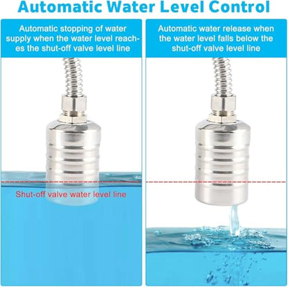 3 Pack Water Float Valve For Water Tank,1/2" to 3/4'' Fully Automatic Water Level Control Float Valve, 304 Stainless Steel Water Trough Float Valve For Water Tank Pool Livestock Troughs Distille - size: 3 Pack