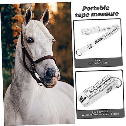 Kisangel Horse Measuring Tape for Livestock Reusable Tape Measure Tool for Accurate Horse Weight and Height Measurement Tear-Resistant Dual-Sided Markings Portable for Farm Use