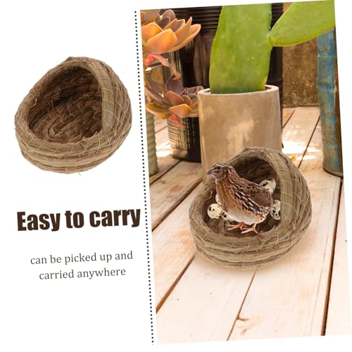 2pcs Chicken Nesting Boxes Straw Woven Bed Coop Pad for Hens Natural Pet House Laying Nest for Chicks