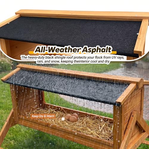 37.8" Chicken Perch for Coop, 3 in 1 Large Chicken Nesting Box with Asphalt Roofing, Chicken Coop Run Roosting Bars with Chickens Swing, Chickens Coops Accessories for Hens or Chickens