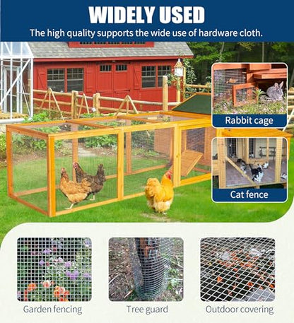 Hardware Cloth 1/2 Inch 16 in x 50 ft 19 Gauge, Hot Dip Galvanized Mesh Rolls Welded Chicken Wire Fencing for Chicken Coop Barrier, Poultry Netting Cage Wire Fence - color: Silver(16in*50ft )