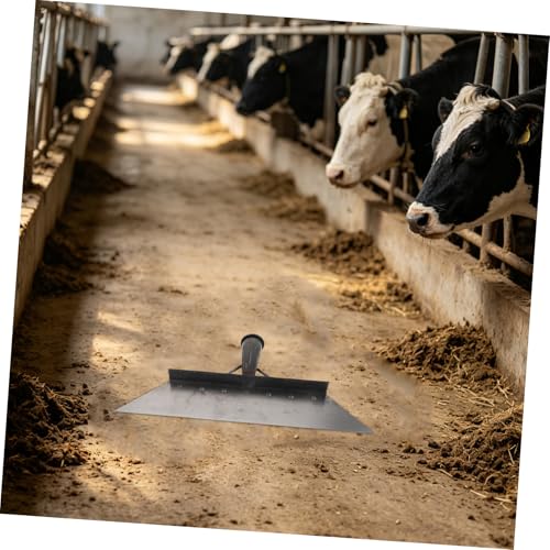 Uonlytech Heavy-Duty Manganese Steel Manure Scraper Shovel for Livestock Farm Cleaning, 38cm Metal Excrement Shovel with Multi-use Scraper Tool for Barn and Pasture Maintenance