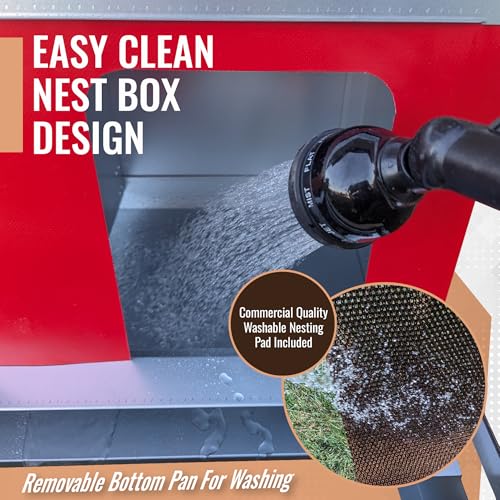 Hen's Choice™ - Roll Out Nest Box for Chickens | Roll Away Nest Box | 3 Compartment 36" | Heavy Duty Galvanized - size: Large 36"