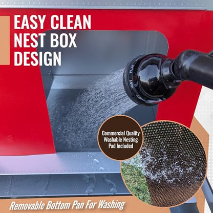 Hen's Choice™ - Roll Out Nest Box for Chickens | Roll Away Nest Box | 3 Compartment 36" | Heavy Duty Galvanized - size: Large 36"
