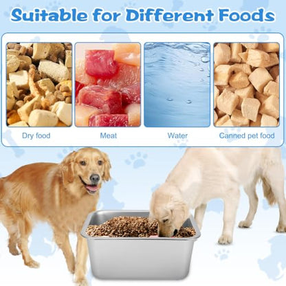 YUEPET 2 Gallons Stainless Steel Dog Water Bowls, Extra Large Metal Dog Food and Water Bowls Large Capacity Pet Water Bowls for Indoor and Outdoor Extra Large Dogs - size: 2 Gallons