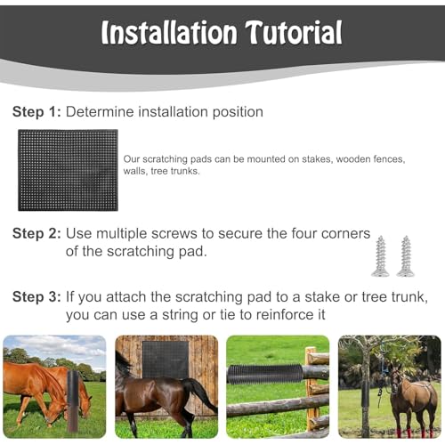 Brush Post for Horses | Itchy and Hair Moving - 2 Piece Horse Scraper for Livestock Equipment - for Livestock, Cows, Cattle, Dogs, Sheep, Farm, Stable, Barn, It is - size: L