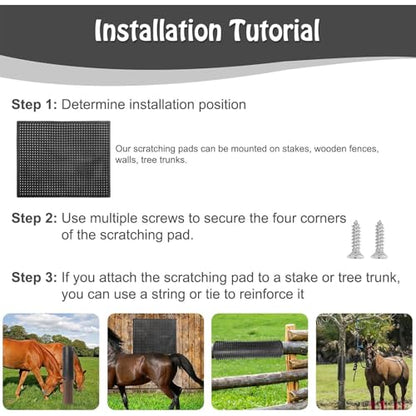 Brush Post for Horses | Itchy and Hair Moving - 2 Piece Horse Scraper for Livestock Equipment - for Livestock, Cows, Cattle, Dogs, Sheep, Farm, Stable, Barn, It is - size: L