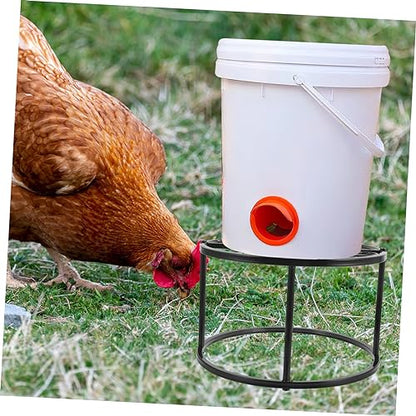 Galvanized Chicken Feeder Trough Feeder Stand Metal Chick and Waterer for Coop Accessories