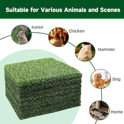 DRQ 8 Pcs Nesting Pads for Chicken Coop - Washable Chicken Nesting Pads, Reusable Chicken Coop Accessories for Hen Laying Mats 12"×12" (Green) - color: Green