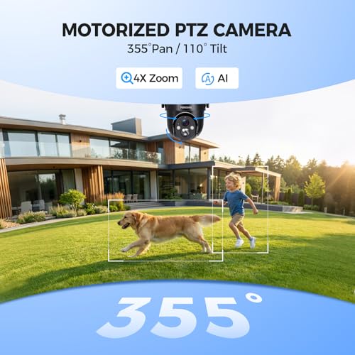 Solar Security Cameras Wireless Outdoor, 2K 360° View Solar Powered WiFi 3MP Security Camera for Home Security with Color Night Vision, PIR Detection, 2-Way Audio, Motion Alert, Easier to use