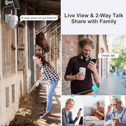 HOSAFE.COM 4G LTE Cellular Security Camera No Internet Needed,2K Solar No WiFi Security Camera Outdoor Wireless with SIM Card Jobsite, 360 Live View, Motion Detection, Free Cloud Storage(Need Apply)