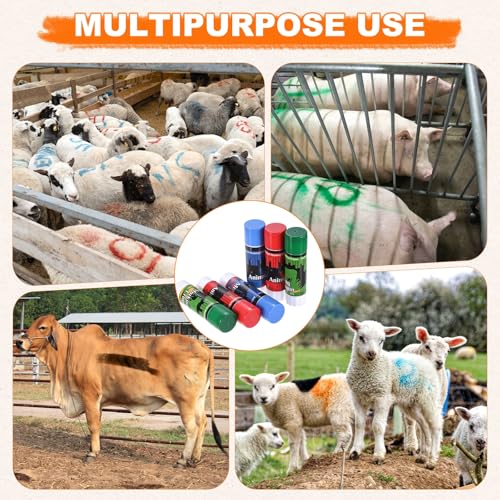 M METERXITY 6-Pack Livestock Marker, 11.6 Cm/4.6 Inches Large Animal Crayons for Pig/Cattle/Cow/Sheep Supplies, Farming Livestock Marking Crayons [Blue/Green] - color: Blue/Green