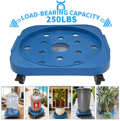 2-Pack 11" 5-Gallon Water Bottle Jug Caddy with 4 Rolling Swivel Casters - Heavy-Duty 5-Gallon Bucket Dolly & Plant Stand,(2, Black) - color: Black