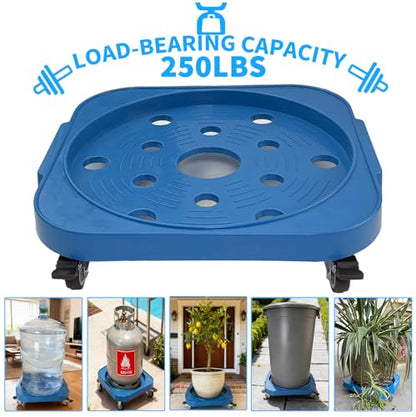2-Pack 11" 5-Gallon Water Bottle Jug Caddy with 4 Rolling Swivel Casters - Heavy-Duty 5-Gallon Bucket Dolly & Plant Stand,(2, Black) - color: Black