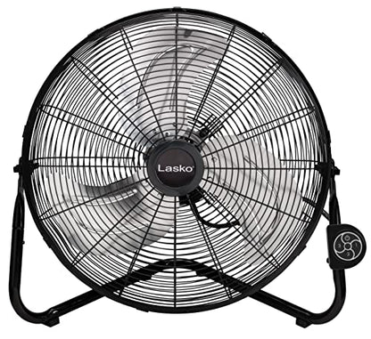 Lasko 20" Black High Velocity Wall Mount Fan with Pivoting Head - 3 Speeds, Remote Control, Ideal Wall Mount Fan or Floor Fan for Home, Garage, Attic, H20660