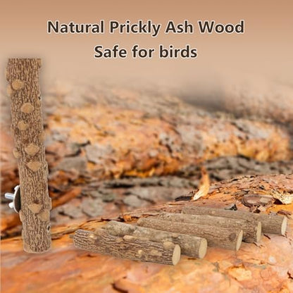 Hypeety Bird Ladder Perch for Cage Natural Wood Bird Bridge Climbing Chewable Toys Parrot Exercise Ladder for Cockatiels Parakeets Small Birds to Play Stand and Climb