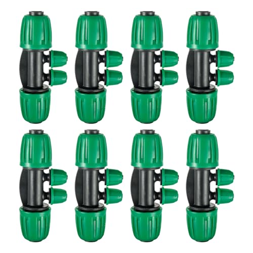 10 Pcs 1/2 to 1/4 inch Garden Hose Tubing Irrigation Fittings,4-Way Anti-Leak 1/2'' to 1/4'' Locked Barbed Drip Irrigation Tee Connectors (1/2"IDx0.6-0.63"OD) 1/2'' to 1/4'' Irrigation Tubing Fitting - size: 10 PCS 1/2" to 1/4" 4-Way Connectors