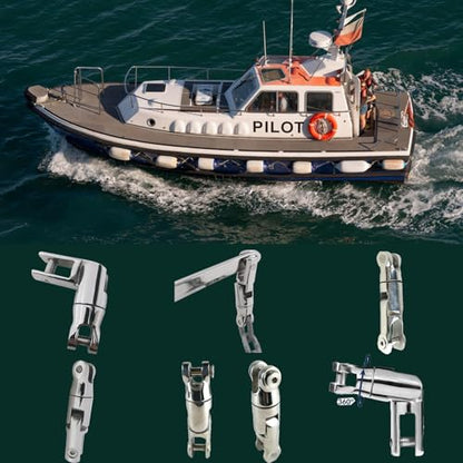 Duty 316 Stainless Steel Multi-Directional Double Anchor Swivel Connector(1/4"-5/16" 3/8"-1/2") - size: 3/8"-1/2"