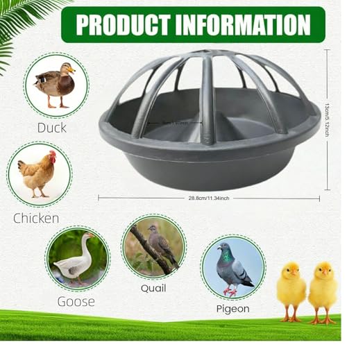 4PCS Chicken Feeder No Waste No Spill No Mess，Poultry Feeder and Waterer Set，12 Hole for Poultry ，Poultry Feeding troughs for Farms, Chickens, Ducks, Geese, Quails, Pigeons