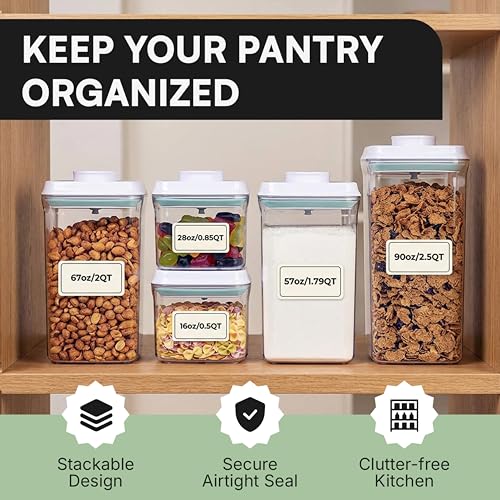 Bop Top Airtight Food Storage Containers with Lid 8 Cups / 67 oz | Kitchen Canister Sets | Air Tight Pantry Container | Pop Top Dry Food Storage Containers for Snacks, Sugar, Flour, Baking, Pasta - color: 67 oz