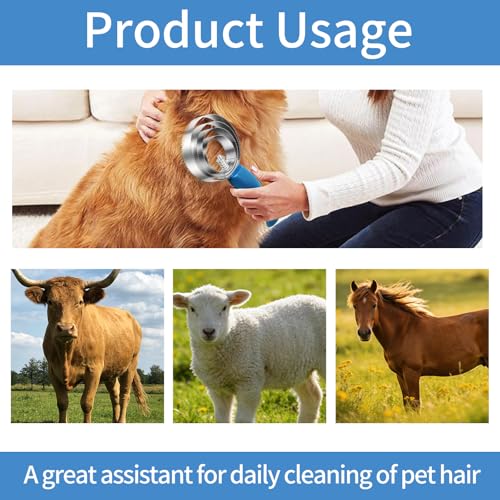 Curry Comb Kit, 4 Ring Curry Comb, Rubber Brush, Tear Stain Wipe Brush Set for Horses, Dogs, Goats, Cattle, Cow, Cleaning Supplies