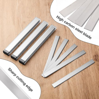 Hicarer 200 Pcs 8" Floor Scrapers Blade Replacements, Angled Demolition Scraper Blades Replacement Carbon Steel for Efficient Flooring Removal Razors Compatible with Razor Blade Scraper - size: 8 Inch