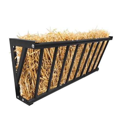 Garvee Hay Feeder for Horses, 40'' Long Hay Rack with 25 Gallon Large Capacity, Heavy Duty Carbon Steel Wall Mounted Feeder Rack for Horses, Goats, Sheep in Stable and Farm - size: 40 inch