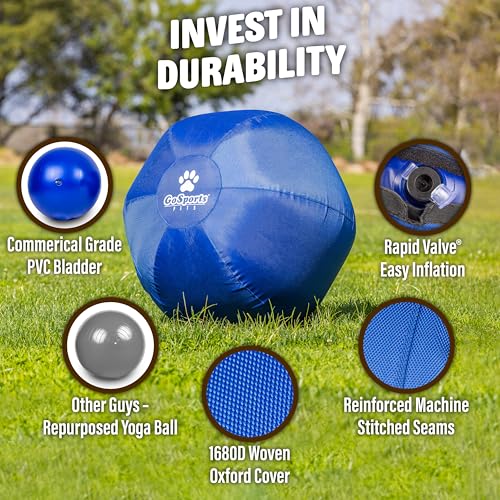 GoSports Pets Herding Ball for Dogs - 25 Inch Dog Toy Ball with Bite-Proof Cover for Medium to Large Dogs