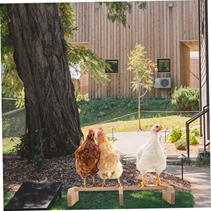 Balacoo Wooden Chicken Perch Roosting Bar Natural Bird Stand for Hens and Medium to Large Birds Safe Parrot Pet Coop Accessory for Secure Off Ground Resting