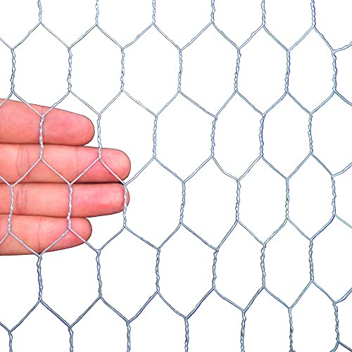 20GA Galvanized Hexagonal Poultry Netting Chicken Wire 36 inches x 50 feet x 1 inch Mesh - size: 36"x50'