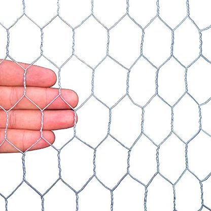 20GA Galvanized Hexagonal Poultry Netting Chicken Wire 48 inches x 150 feet x 1 inch Mesh - size: 48"x150'