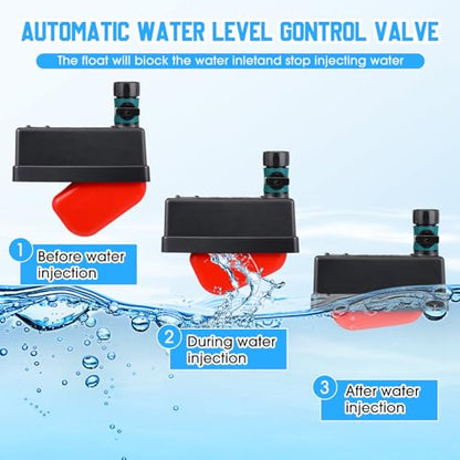 Threlaco 2 Set Water Tank Float Valve with 3/4" Hose Connector Automatic Water Level Control Float Valve for Farm Livestock Horse Pool Aquariums Hydroponics and Livestock Waterer