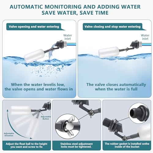 Lilyang Automatic Chicken Waterer| Float-Control Auto Waterer, Hanging/Standing Design, Connect to 3/4'' Faucet & Hose, Effortless Hydration Solution for Backyard Coop & Small Farm (Blue) - color: Blue