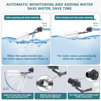 Lilyang Automatic Chicken Waterer| Float-Control Auto Waterer, Hanging/Standing Design, Connect to 3/4'' Faucet & Hose, Effortless Hydration Solution for Backyard Coop & Small Farm (Blue) - color: Blue