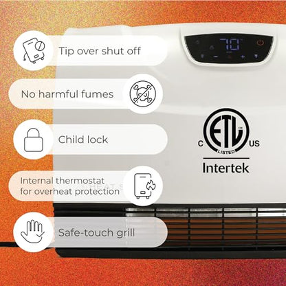 Heat Storm HS-1500-PHX-WIFI Infrared Heater, Wifi Wall Mounted - color: White, style: White Wi-Fi -Wall mounted Only
