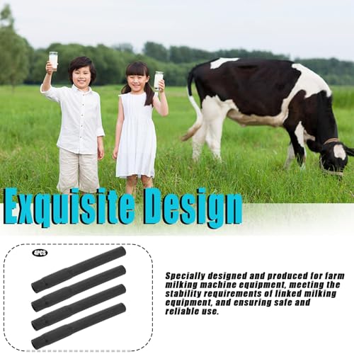 4PCS Safety Rubber Hose for Milking Machine Replacement Parts (Black 8PCS) - color: Black 8PCS