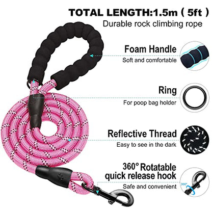 haapaw Dog Harness with Leash Set, No Pull Adjustable Reflective Step-in Puppy Harness with Thickened Padded Vest for Extra-Small/Small Medium Dogs - color: Blue / Pink, size: S