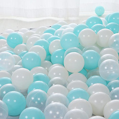 Colorful 100pcs Ball Pit Balls 2.2-inch Plastic Ocean Ball Crush Proof Stress Balls for Kids Pool Ball Playhouse Pit Accessories - color: 100 Balls-Light Blue