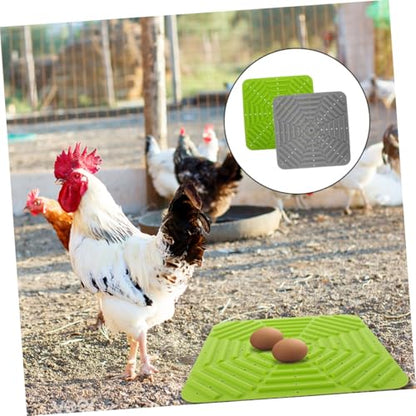 BESPORTBLE 2Pcs Reusable Chicken Nesting Pads Washable Silicone Mats for Nest Box Coop Versatile Bedding for Chickens Easy to Clean Suitable for Various Nest Gray Green