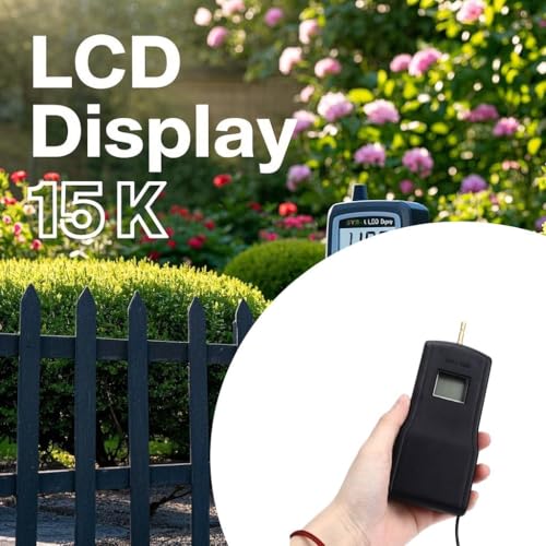 Electric Fence Voltage Tester Portable Digital Voltmeter Voltage Testing for Farm Garden (Black)
