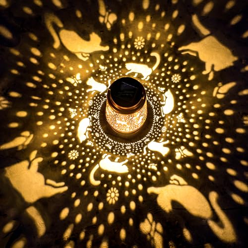 2 Pack Cat Solar Lanterns Outdoor Waterproof Hanging Solar Lights Cat Gifts for Women Men Metal Decorative LED Cat Lanterns for Garden Decor,Yard,Patio,Lawn,Tabletop,Pathway,Landscape - style: 2 Pack Cat