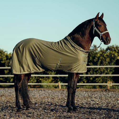 HORZE Munich Adjustable Horse Halter and 7' Lead Rope Set - Olivine Green - Horse - color: Olivine Green