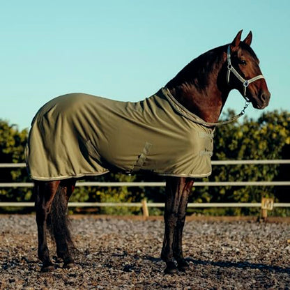 HORZE Munich Adjustable Horse Halter and 7' Lead Rope Set - Olivine Green - Horse - color: Olivine Green