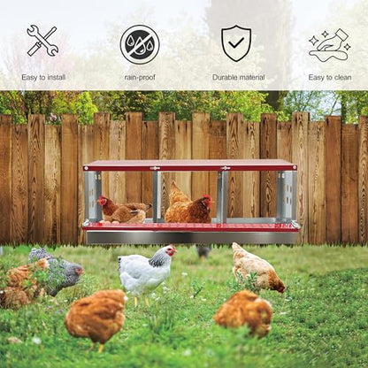 XINYI Chicken Nesting Boxes for Laying Eggs, Metal Coop for 3 Chickens,Roll Away Nesting Boxes,Easy Egg Collection, Brooder Box for Rabbit, Squirrel, Parakeet, Owl, Cockatiel, Robin - size: 3 Compartments