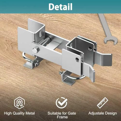 Chain Link Fence Double Gate Latch for 1-3/8" Gate Frame Residential Strong Arm Chain Link Fence Gate Latch Double Gate Latches for Metal Gates Swing Gates - color: Silver for 1-3/8" Gate Frame